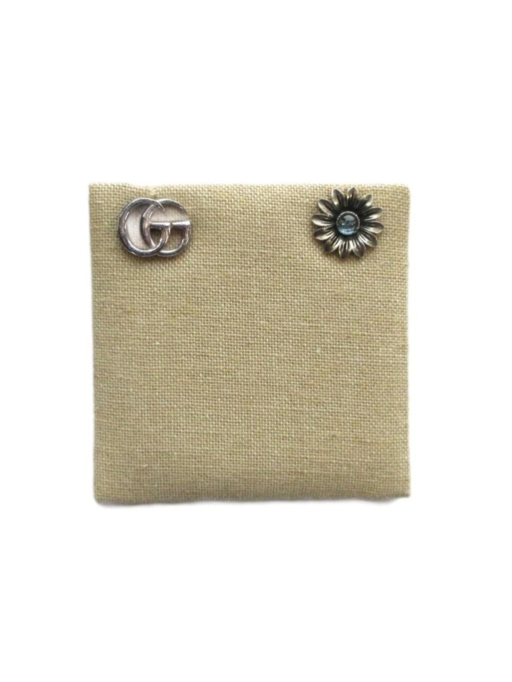 Gucci Earrings Flower GG Logo Silver